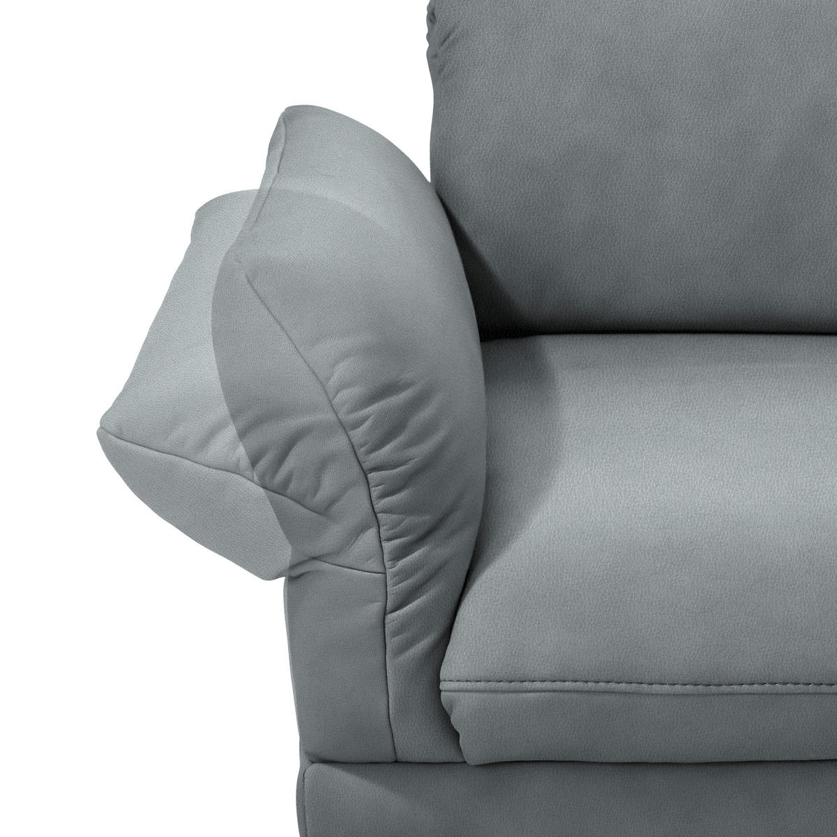 ECKSOFA in Echtleder Hellblau  - Anthrazit/Hellblau, Design, Leder/Metall (308/173cm) - Joop!