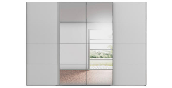 SCHWEBETÜRENSCHRANK  in Seidengrau  - Chromfarben/Seidengrau, Design, Holzwerkstoff/Metall (316/223/68cm) - Novel