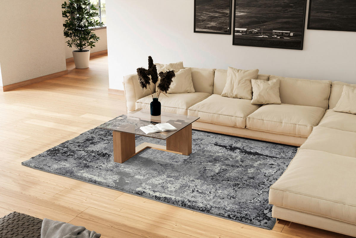 WEBTEPPICH 200/290 cm Timeline Quantum Grau, Hellgrau, Dunkelgrau  - Dunkelgrau/Hellgrau, Design, Textil (200/290cm) - Novel