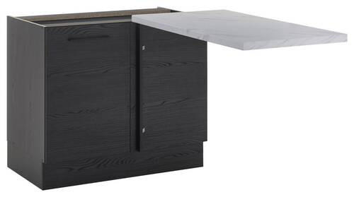 CORP INFERIOR PE COLȚ 100/90/60 cm   - alb/grafit, Design, metal/material pe bază de lemn (100/90/60cm) - MID.YOU