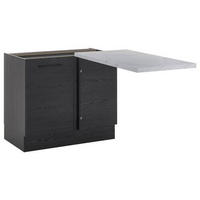 ECKUNTERSCHRANK 100/90/60 cm  in Graphitfarben  - Schwarz/Graphitfarben, Design, Holzwerkstoff/Metall (100/90/60cm) - MID.YOU