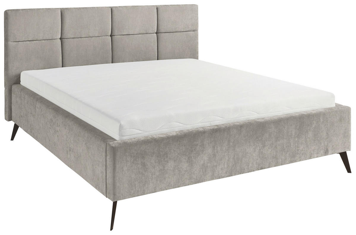 POLSTERBETT 140/200 cm,  in Grau,  - Schwarz/Grau, KONVENTIONELL, Textil/Metall (140/200cm) - SetOne by Musterring