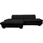 ECKSOFA in Mikrofaser Anthrazit  198/290 cm  - Anthrazit/Schwarz, Design, Textil/Metall (198/290cm) - Xora