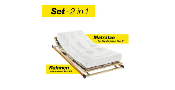 MATRATZENSET 90/200 cm  - Eichefarben, Basics, Holz (90/200cm) - Sleeptex