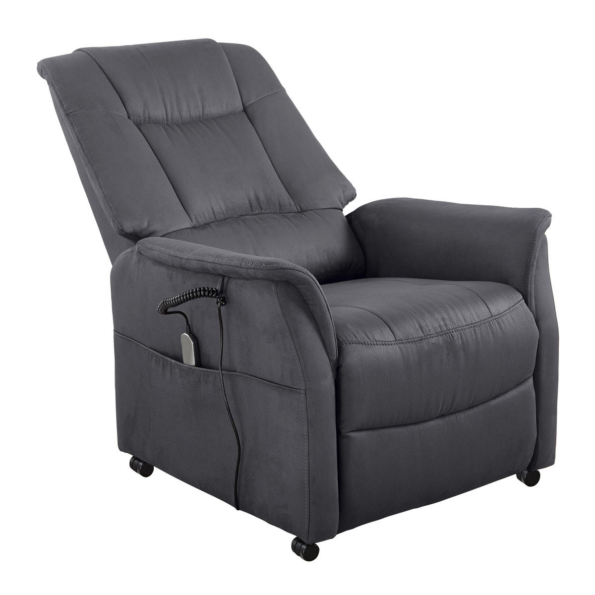 TELEVIZNÍ KŘESLO, dřevo, kov, textil, antracitová - černá/antracitová, Konvenční, kov/dřevo (77/109-85/87-158cm) - Cantus