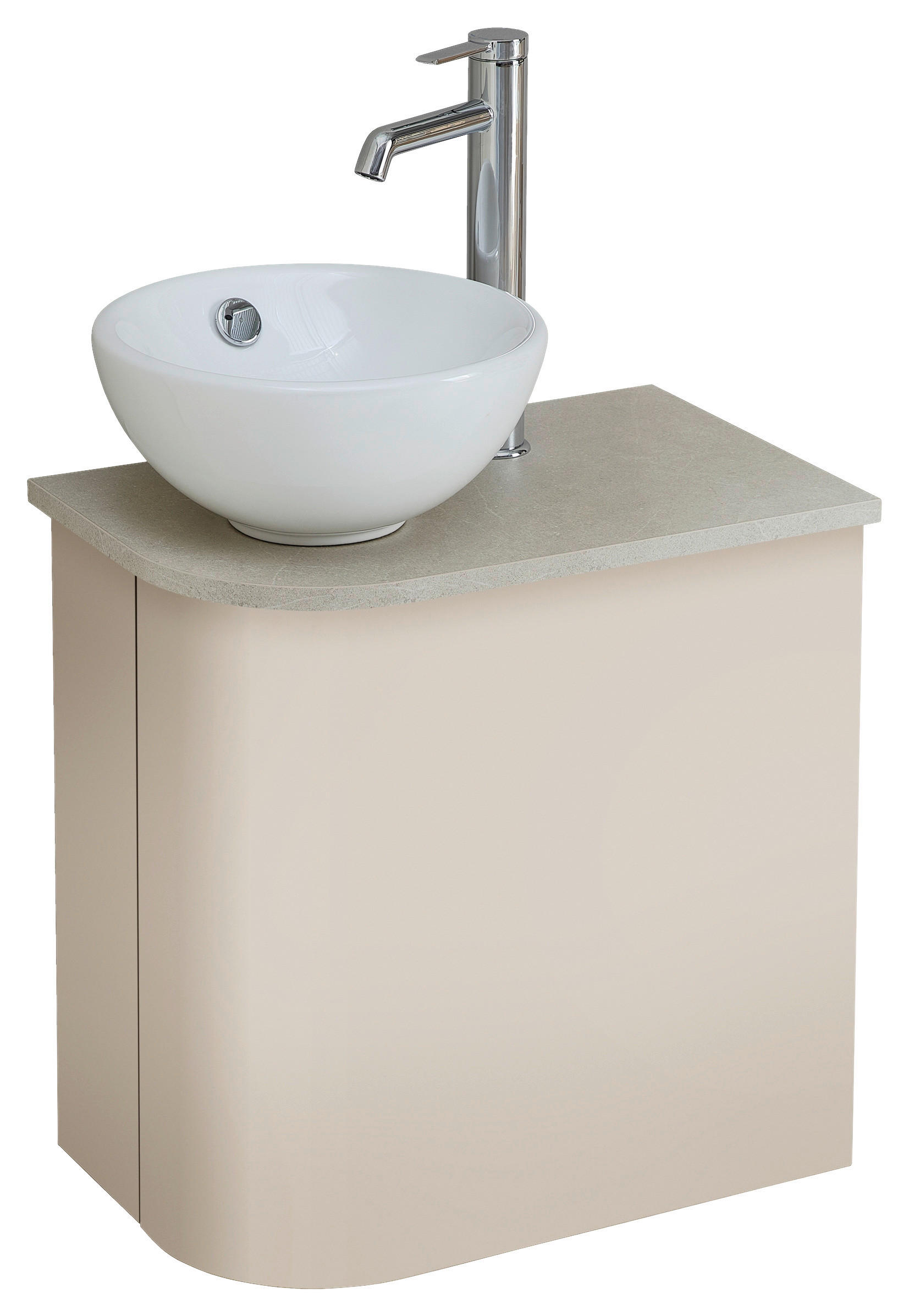 WASCHTISCHKOMBI 50,3 cm  - Kaschmir/Weiß, Natur, Keramik/Holzwerkstoff (50,3cm) - Sadena