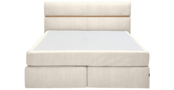 BOXSPRINGBETT 180/200 cm  in Creme, Eichefarben  - Eichefarben/Creme, KONVENTIONELL, Holz/Kunststoff (180/200cm) - Dieter Knoll