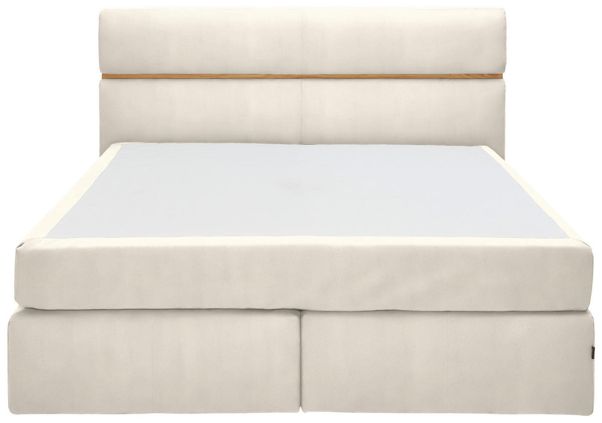 BOXSPRINGBETT 180/200 cm  in Eichefarben, Creme  - Eichefarben/Creme, Konventionell, Holz/Kunststoff (180/200cm) - Dieter Knoll
