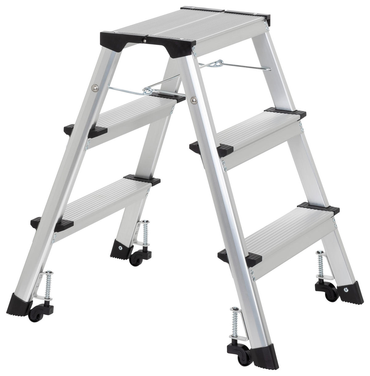 KLAPPTRITTLEITER - Alufarben, Basics, Metall (43/67/21cm) - MID.YOU