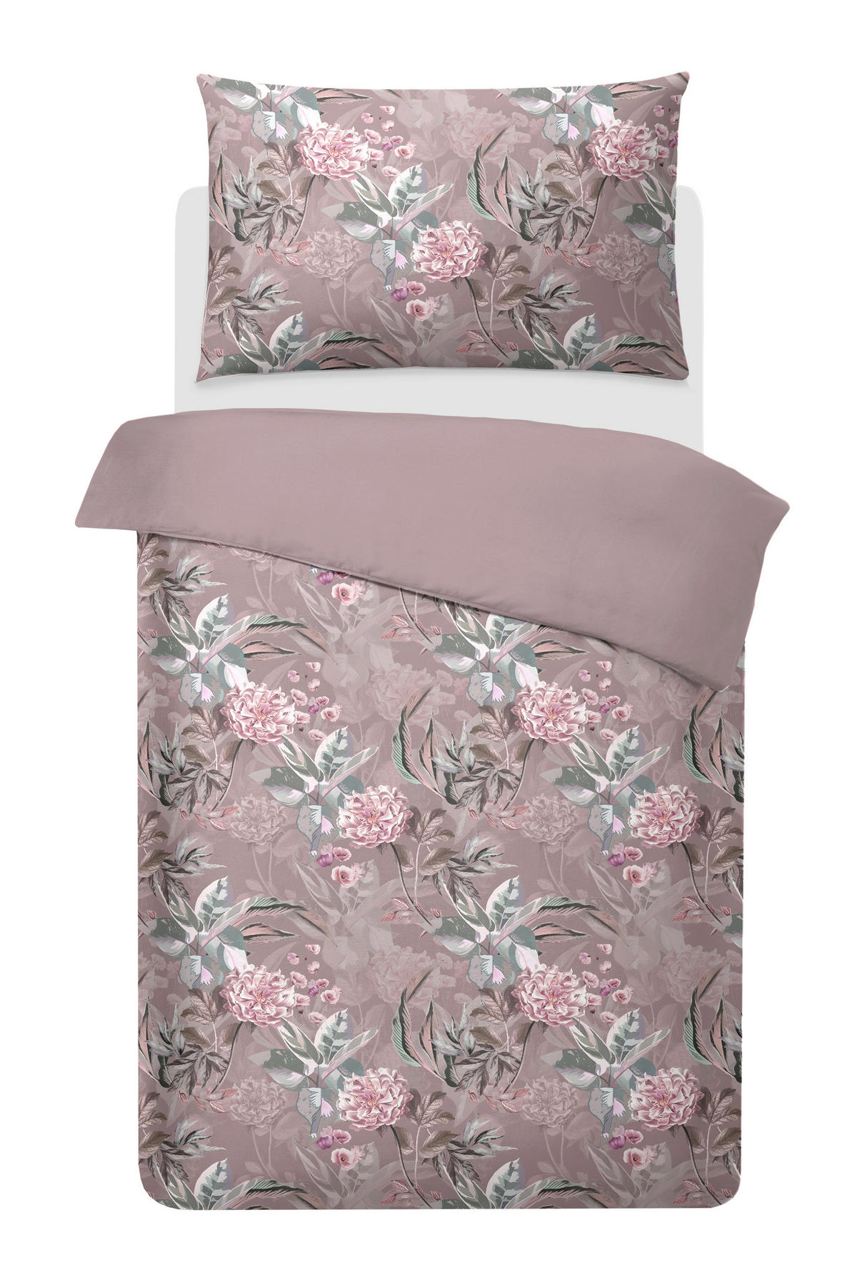 BETTWÄSCHESET Red Wine Satin 160/210 cm  50 cm/70 cm  - Altrosa, Basics, Textil (160/210cm) - Ambiente