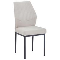 STOL järn linneimitation  - beige/svart, Modern, metall/textil (46/98/58,5cm) - Carryhome