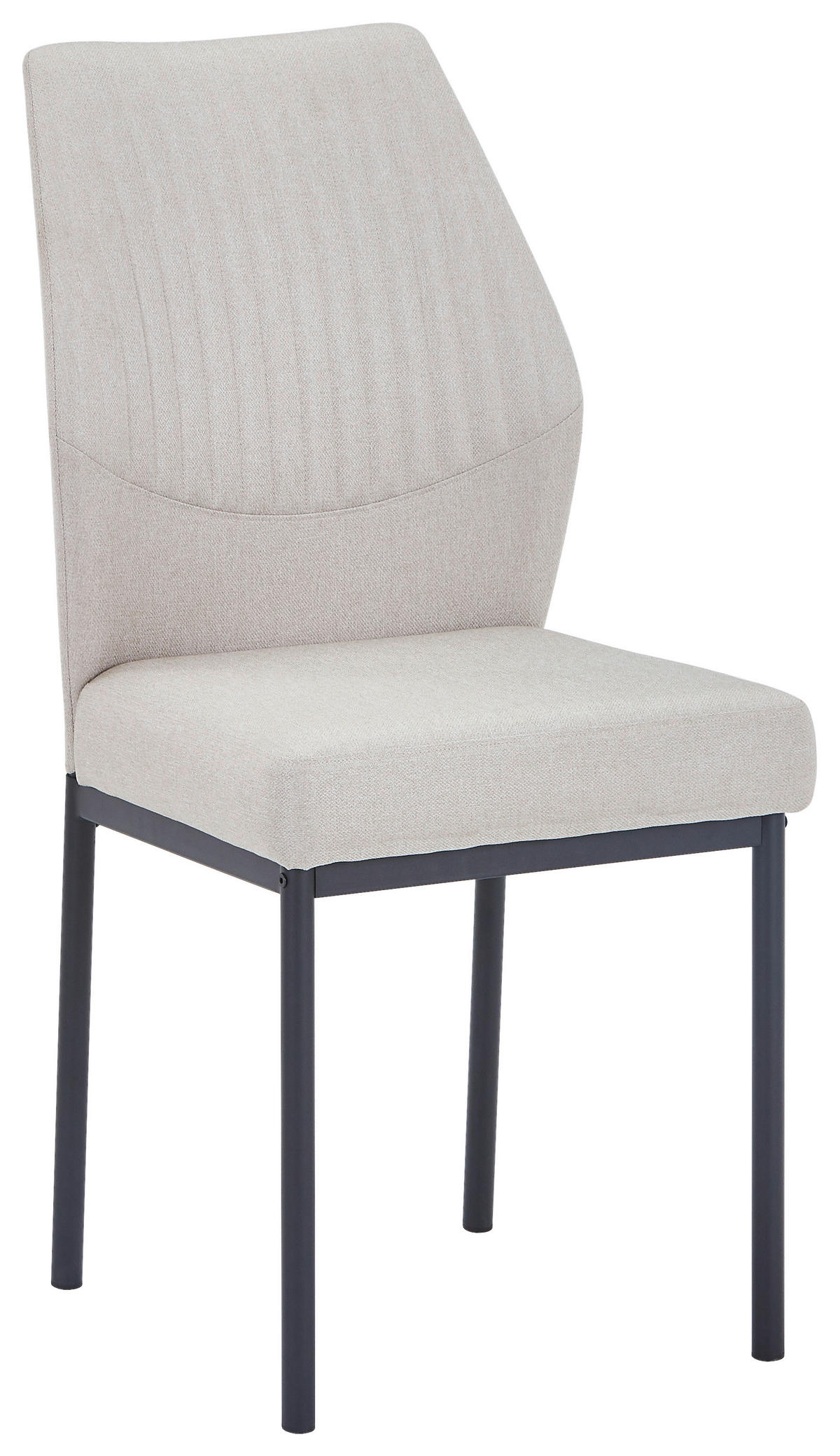 STOL järn linneimitation  - beige/svart, Modern, metall/textil (46/98/58,5cm) - Carryhome