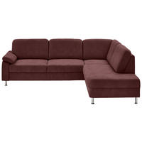 ECKSOFA Rostock Weinrot Mikrofaser  - Weinrot, Design, Textil/Metall (266/202cm) - Beldomo System