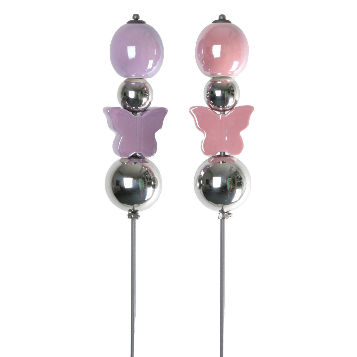 TRÄDGÅRDSDEKORATION - lila/rosa, Lifestyle, metall/keramik (9/8/120cm)