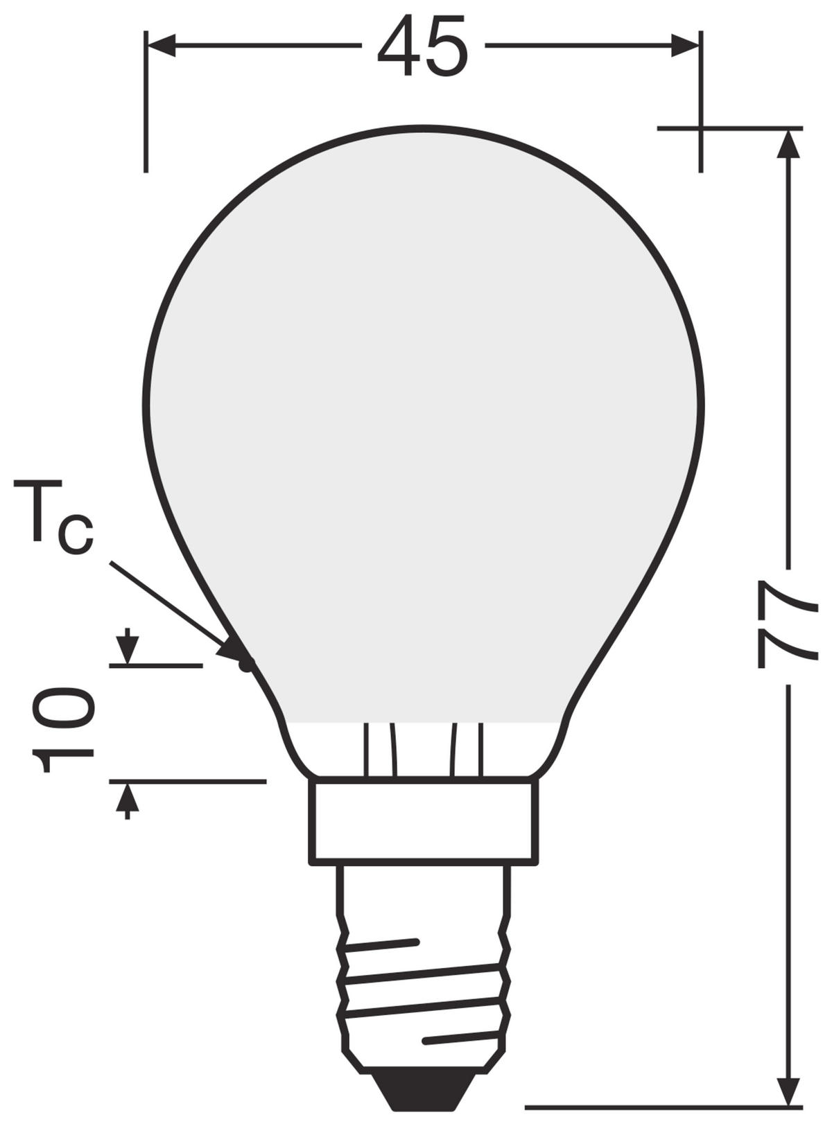 LED-LEUCHTMITTEL   E14 4,2 W 470 lm  - Weiß, Basics, Glas (4,5/8,4cm) - Osram