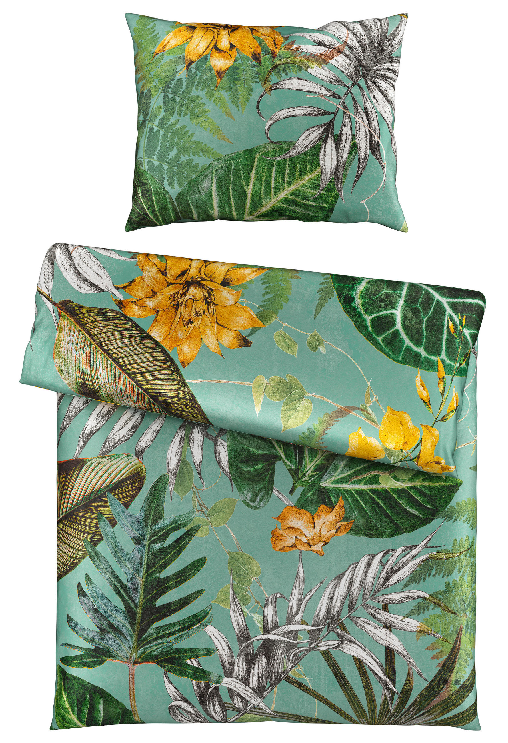 Novel OBOJSTRANNÁ POSTEĽNÁ BIELIZEŇ, satén, zelená, 140/200 cm