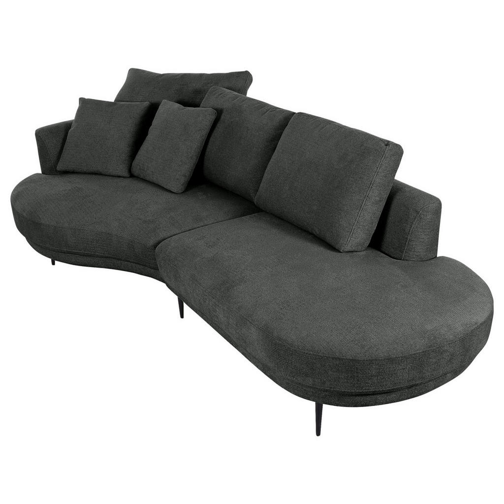 Thumbnail - Carryhome Ecksofa, Dunkelgrau, Textil, 2-3-Sitzer, Füllung: Polyetherschaumkern, Ottomane links, organische Form, 275x14...