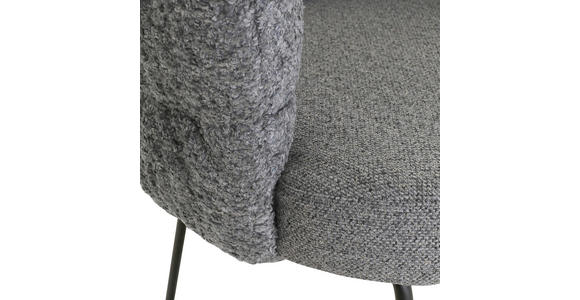 STUHL - Greige/Schwarz, Design, Textil/Metall (62/80/62cm) - Novel