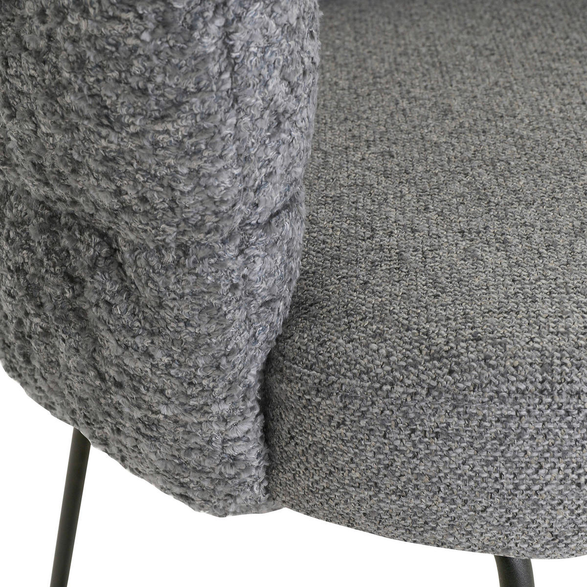 STUHL - Greige/Schwarz, Design, Textil/Metall (62/80/62cm) - Novel