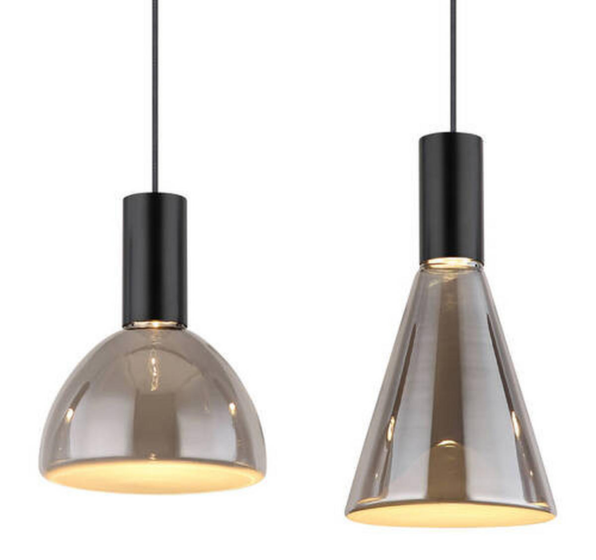LED-HÄNGLAMPA 87/17/150 cm  - ljusgrå, Design, metall/glas (87/17/150cm) - Globo