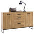 KOMMODE Eichefarben, Schwarz - Eichefarben/Schwarz, KONVENTIONELL, Holzwerkstoff/Metall (151/88/44cm)