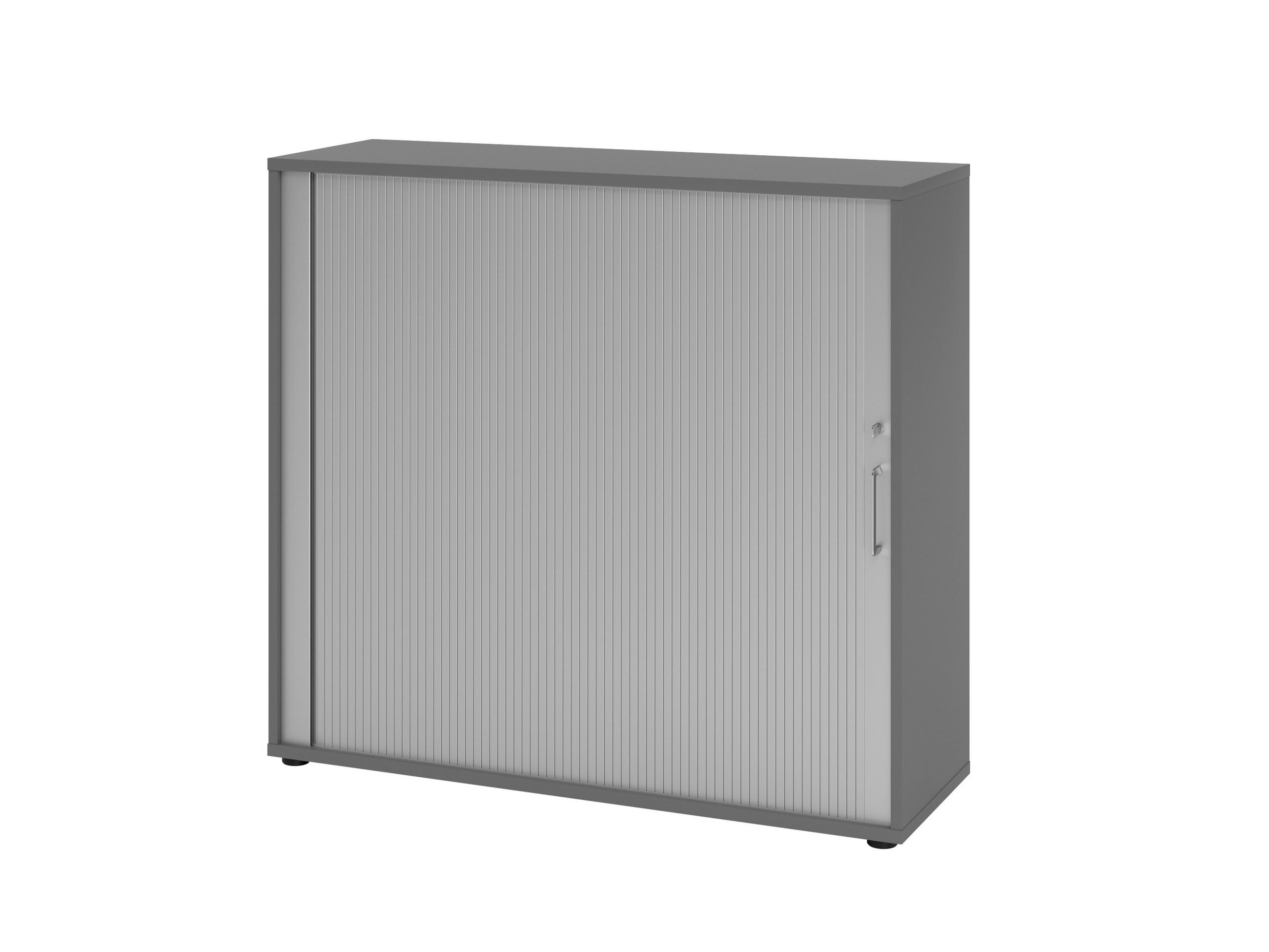 ROLLOSCHRANK Graphitfarben, Silberfarben  - Silberfarben/Graphitfarben, KONVENTIONELL, Holz/Holzwerkstoff (120/110/40cm) - Venda