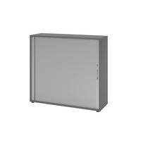 ROLLOSCHRANK Graphitfarben, Silberfarben  - Silberfarben/Graphitfarben, KONVENTIONELL, Holz/Holzwerkstoff (120/110/40cm) - Venda