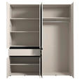 DREHTÜRENSCHRANK 6-türig Schwarz, Kaschmir  - Kaschmir/Schwarz, Basics, Glas/Holzwerkstoff (182,5/210.5/54cm) - Xora