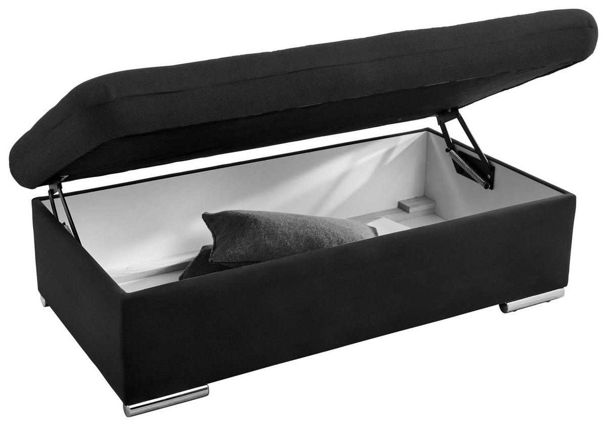 HOCKER in Textil Graubraun  - Graubraun/Silberfarben, Design, Textil/Metall (137/43/74cm) - Cantus