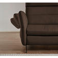ECKSOFA in Echtleder Braun  300/157 cm  - Schwarz/Braun, Design, Leder/Metall (300/157cm) - Dieter Knoll