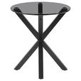 BEISTELLTISCH 50/50/55 cm Grau, Schwarz rund  - Schwarz/Grau, Design, Glas/Metall (50/50/55cm) - Xora