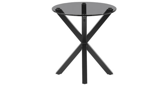 BEISTELLTISCH 50/50/55 cm Grau, Schwarz rund  - Schwarz/Grau, Design, Glas/Metall (50/50/55cm) - Xora