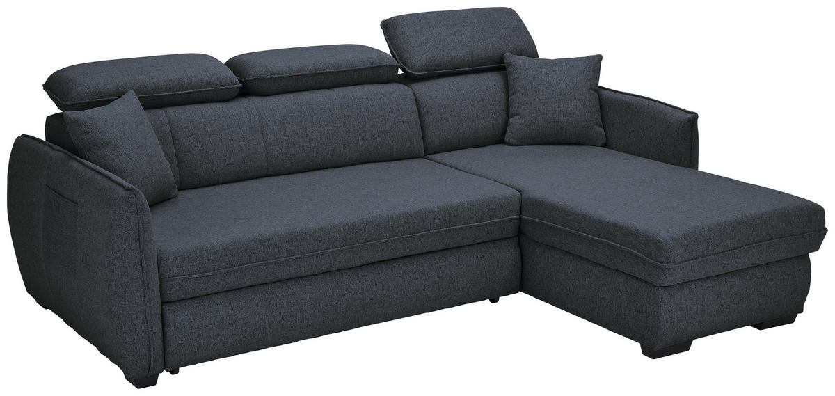 SAROKKANAPÉ textil sötétszürke  - fekete/sötétszürke, Modern, műanyag/textil (182/237cm) - Carryhome