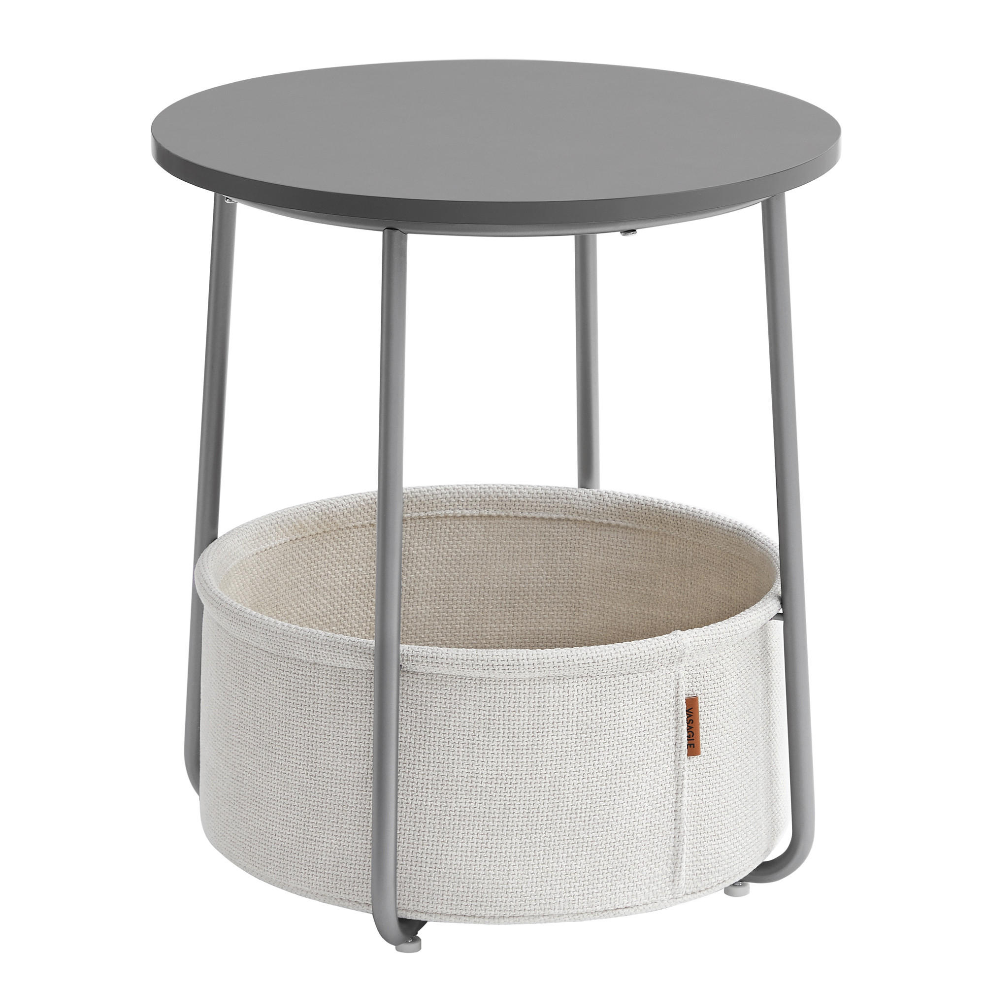 PRÍRUČNÝ STOLÍK, recyklované drevo, sivá, biela - sivá/biela, Design, kov/drevo (45/45/51cm) - Boxxx