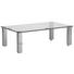 COUCHTISCH in Metall, Glas 160/100/42,5 cm - Nickelfarben, Design, Glas/Kunststoff (160/100/42,5cm) COUCHTISCH in Metall, Glas 160/100/42,5 cm - Nickelfarben, Design, Glas/Kunststoff (160/100/42,5cm)