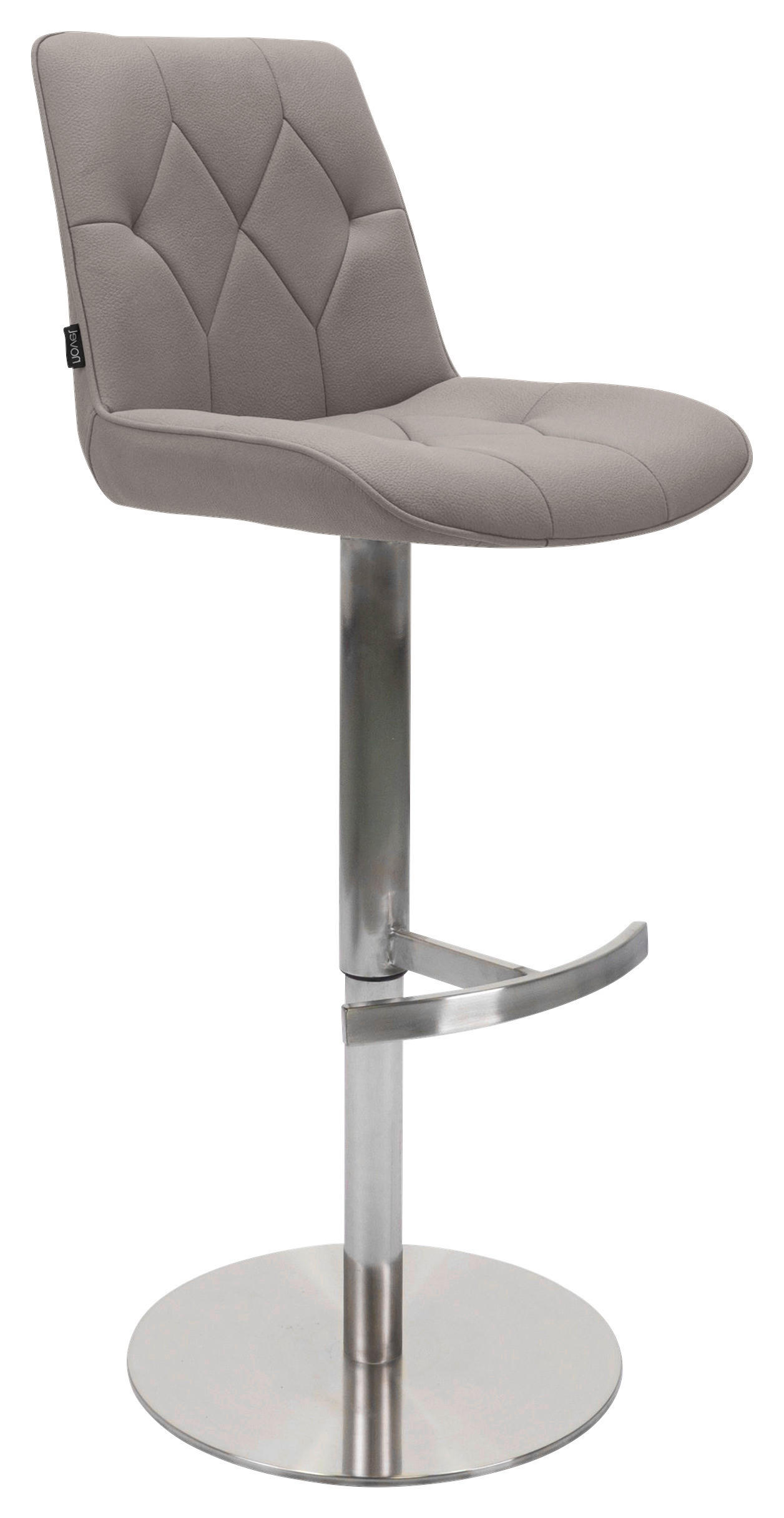 BARSKI STOL, siva  - barve nerjavečega jekla/siva, Design, kovina/tekstil (44/110/54,5cm) - Novel