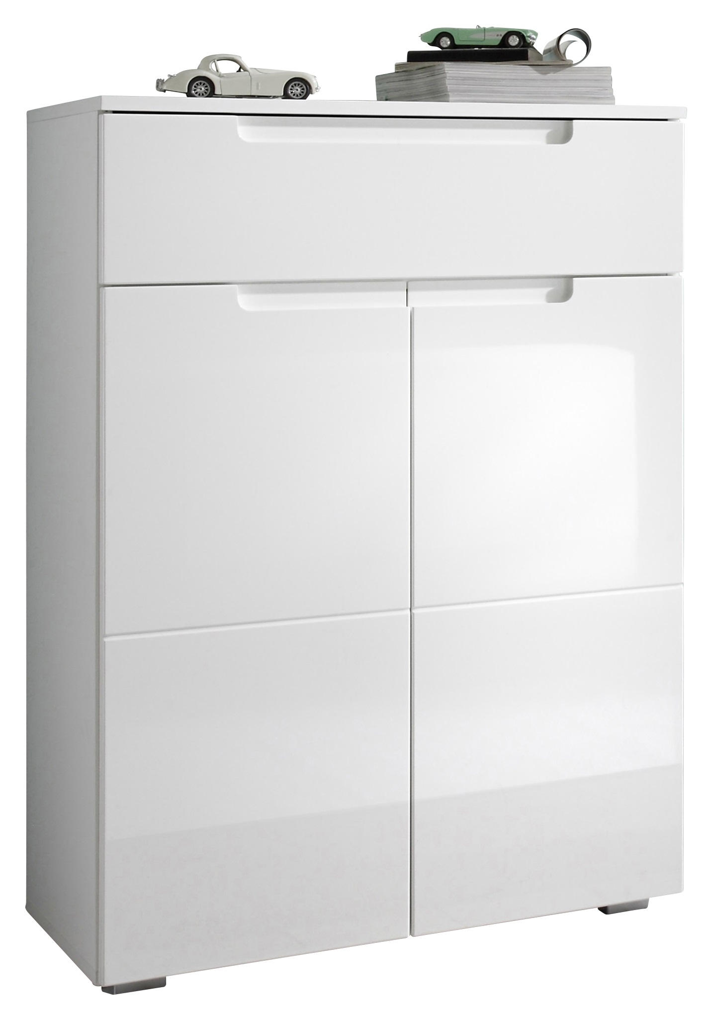SCHUHSCHRANK Weiß  - Silberfarben/Weiß, Basics, Holzwerkstoff (70/101/40cm) - Xora