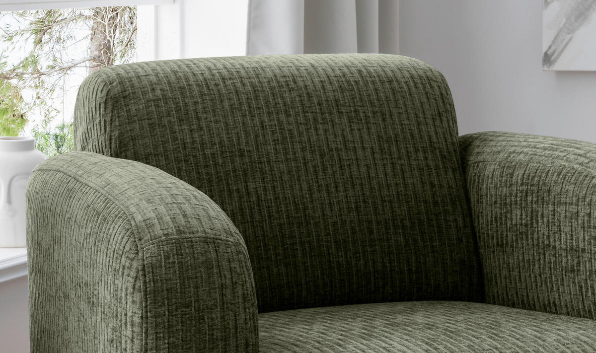SESSEL in Velours Olivgrün  - Schwarz/Olivgrün, Modern, Textil/Metall (85/76/90cm) - Livetastic