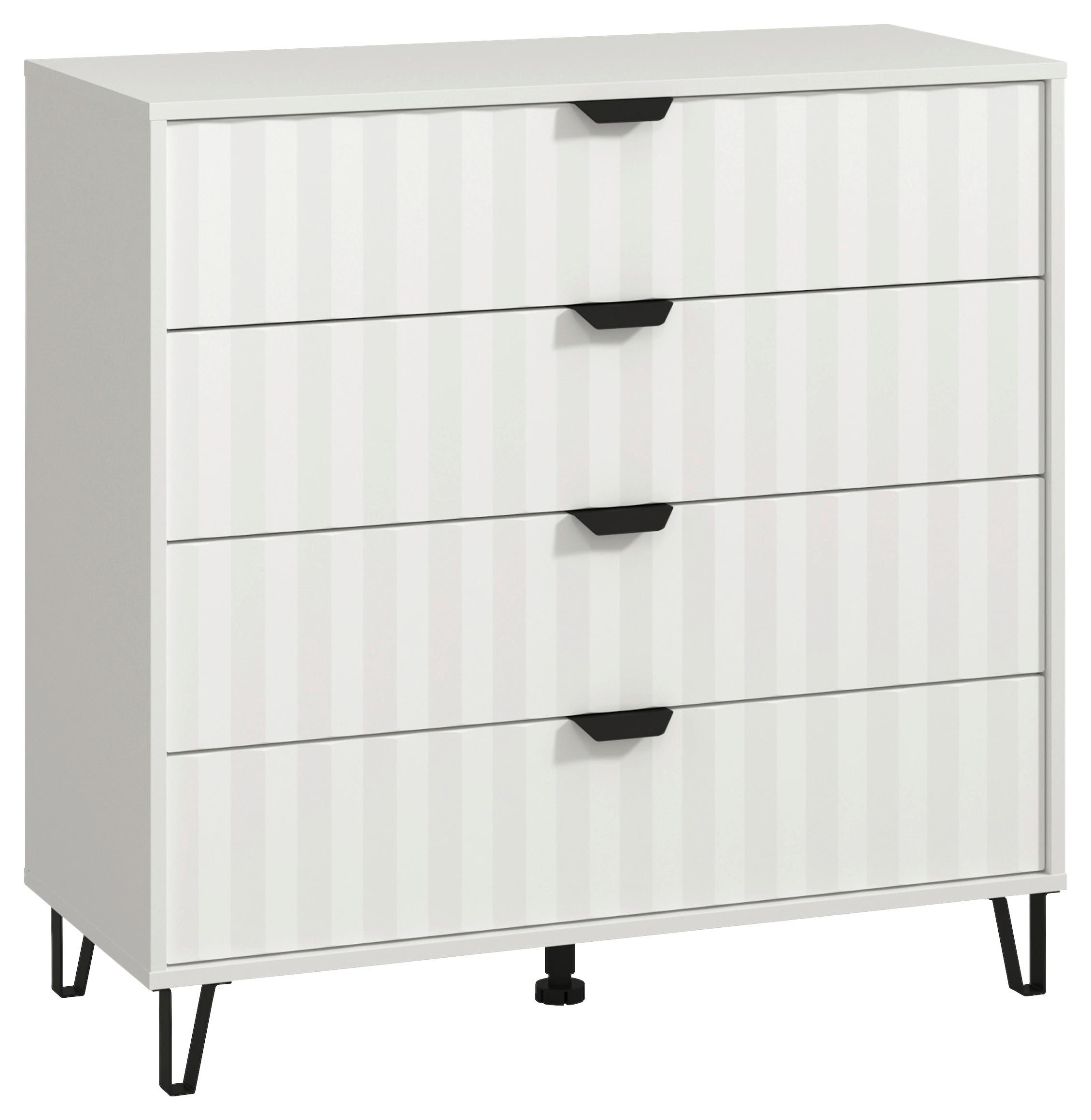 KOMÓD 93/90/40 cm  - fekete/fehér, Basics, faalapú anyag/fém (93/90/40cm) - Xora