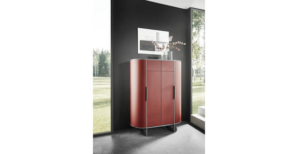 HIGHBOARD Anthrazit, Bordeaux Einlegeböden - Bordeaux/Anthrazit, Design, Holzwerkstoff/Metall (120/150/45cm) - Ambiente
