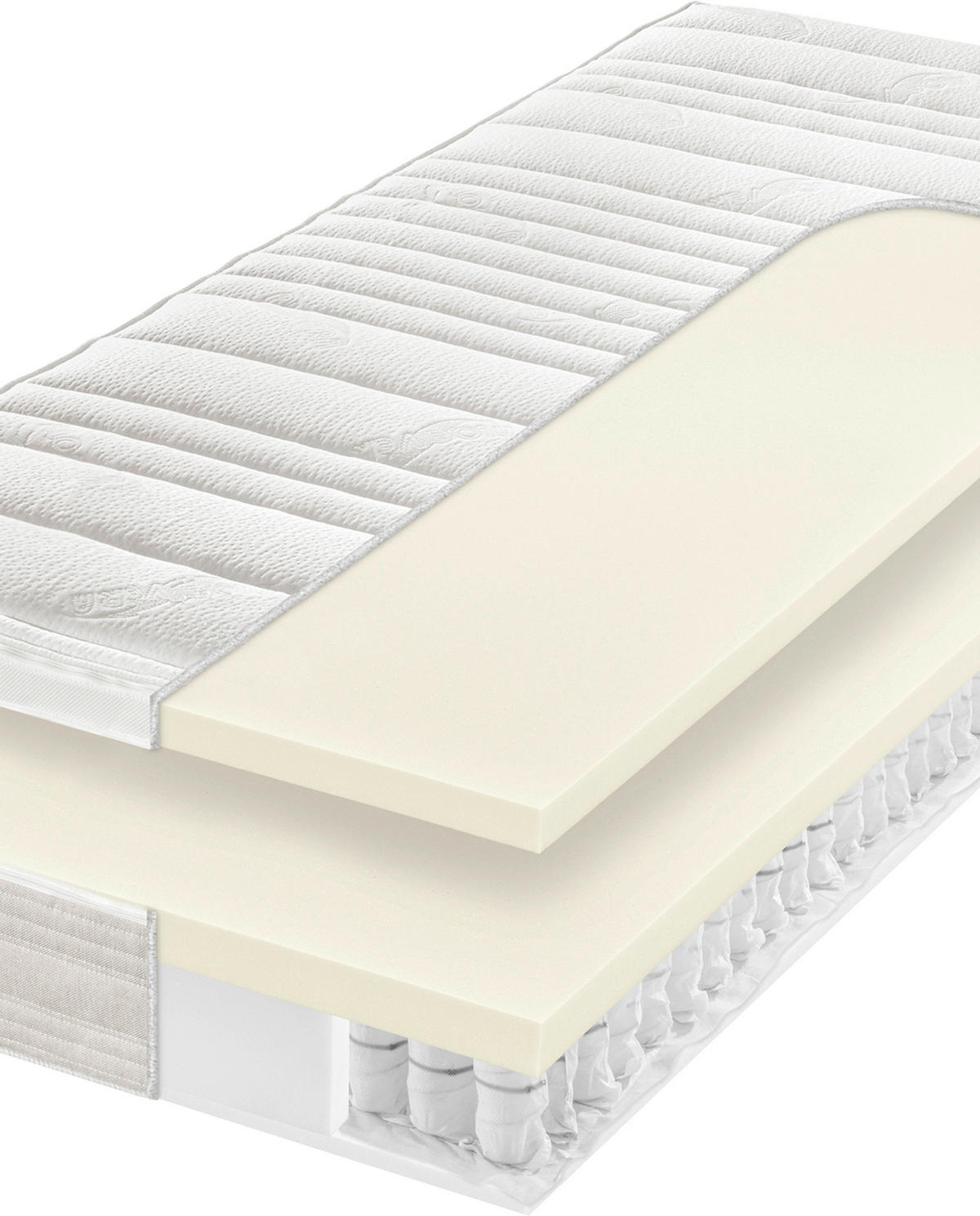 LATEXMATRATZE 90/190 cm, Höhe ca.: 24 cm, H3 = fest, 7-Zonen - Weiß, Basics, Textil (90/190cm) - Sleeptex