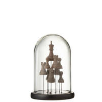 DEKOGLOCKE - Dunkelbraun, Natur, Glas/Holzwerkstoff (17,5/17,5/26cm) - Ambia Home