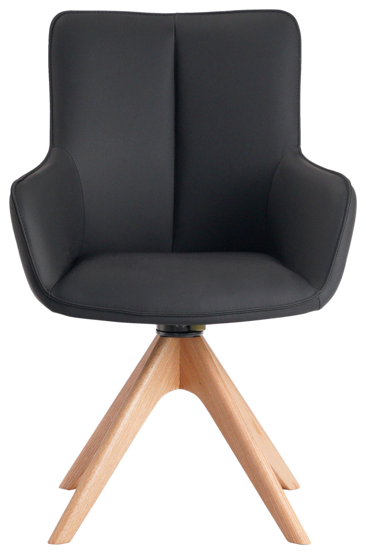 ARMLEHNSTUHL in Holz, Metall, Leder Schwarz, Eichefarben  - Eichefarben/Schwarz, MODERN, Leder/Holz (64/87/60cm) - Novel