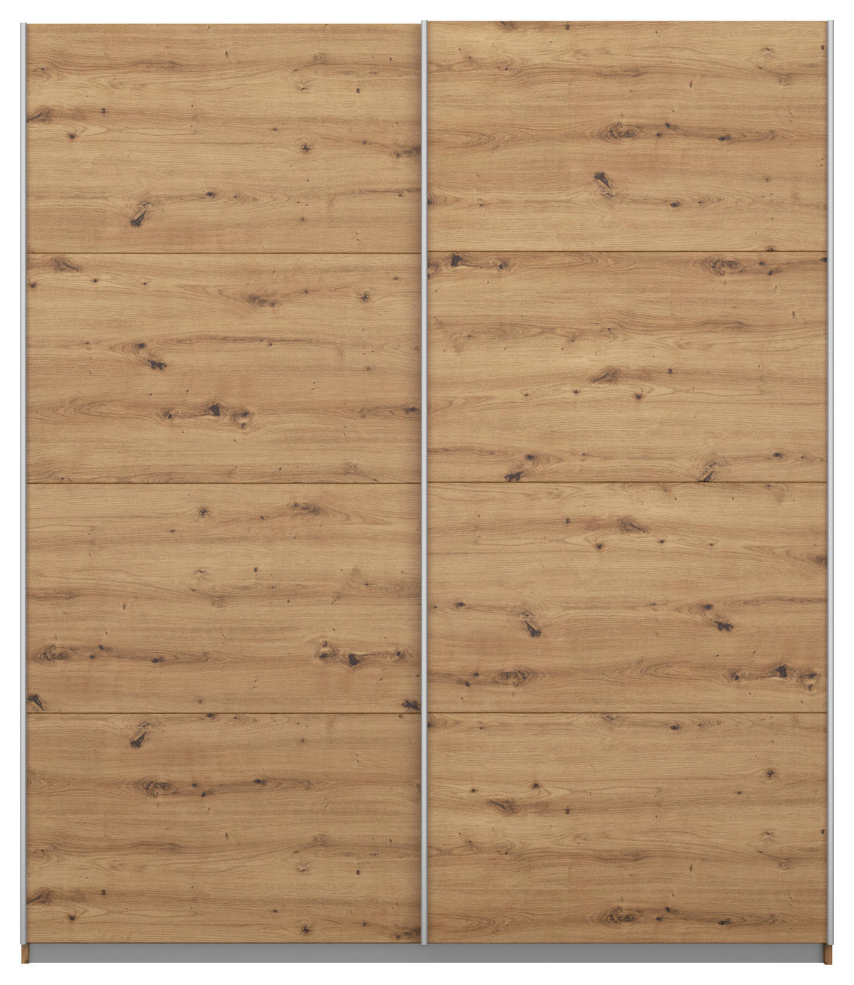 SCHWEBETÜRENSCHRANK in Eiche Artisan  - Alufarben/Eiche Artisan, Modern, Holzwerkstoff/Metall (181/197/61cm) - Rauch Möbel
