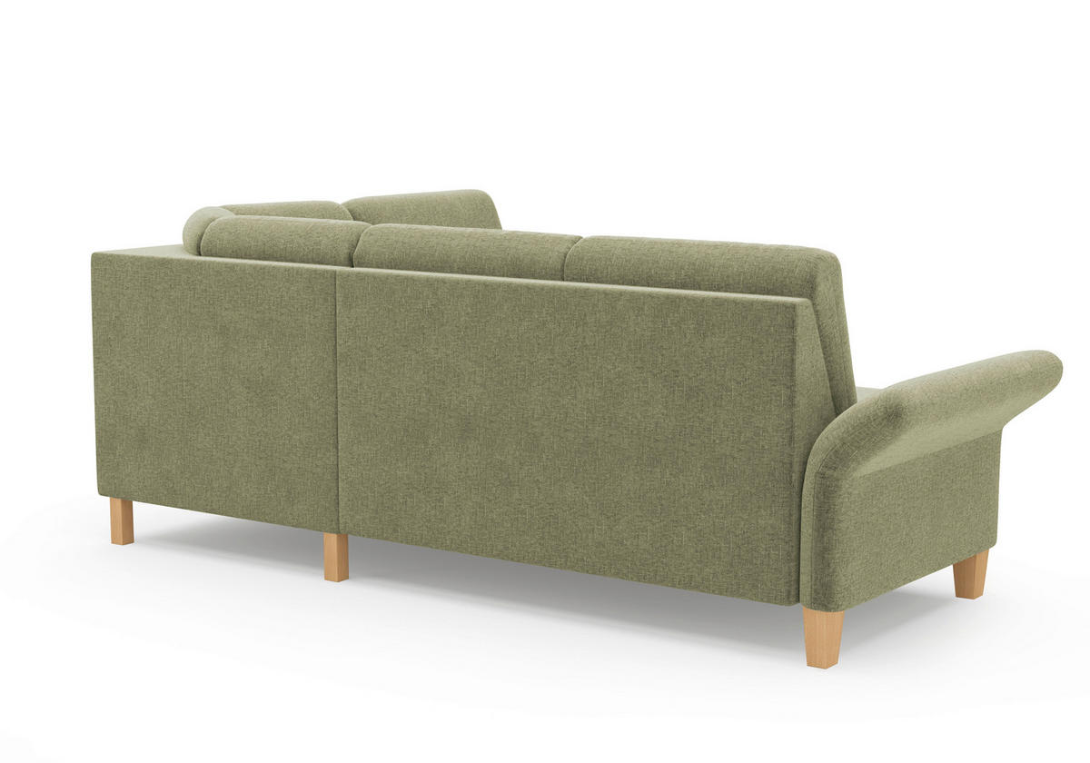 ECKSOFA ROCHELLE E Hellgrün Flachgewebe  - Eichefarben/Hellgrün, KONVENTIONELL, Holz/Textil (240/216cm) - Sit & More