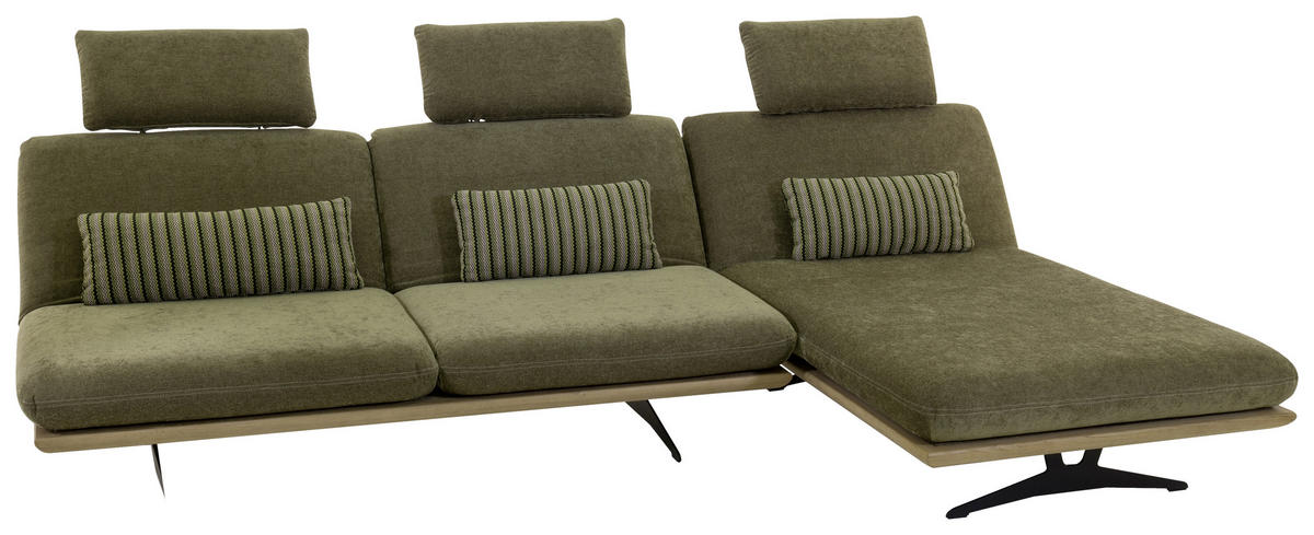 SEDEŽNA GARNITURA, svetlo zelena  - črna/bež, Design, kovina/tekstil (318/92/90/165cm) - Dieter Knoll