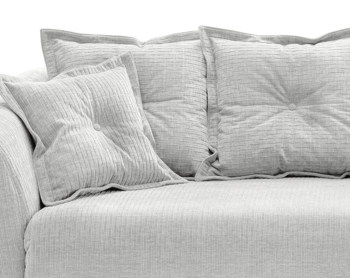 3-SITZER-SOFA in Mikrofaser Weiss  - Weiss/Schwarz, Modern, Textil/Metall (236/94/103cm) - Livetastic