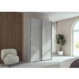 SCHWEBETÜRENSCHRANK 137/223/68 cm 2-türig Seidengrau  - Seidengrau/Alufarben, Design, Glas/Holzwerkstoff (137/223/68cm) - Xora