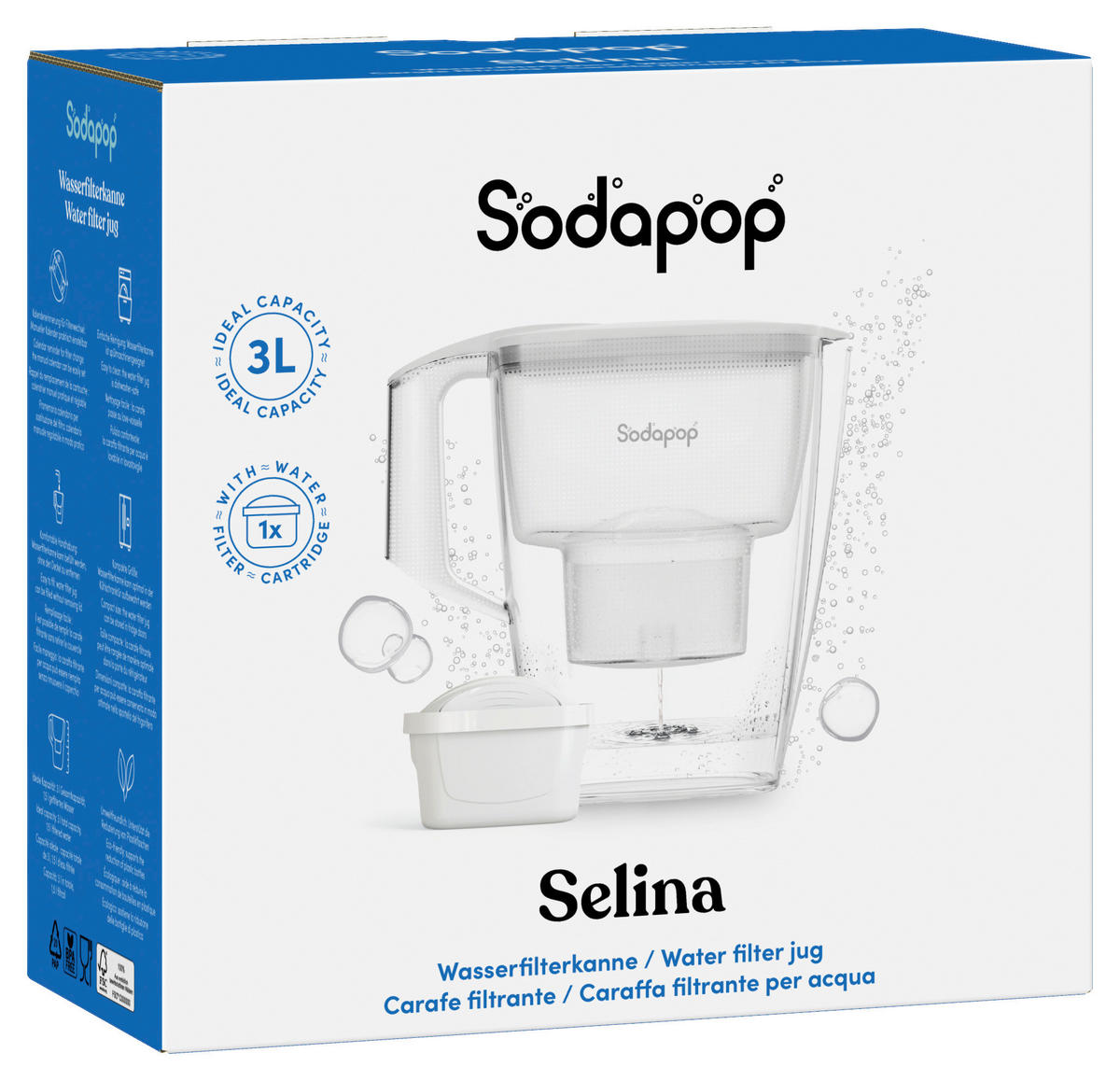 TISCHWASSERFILTER Selina Weiß  - Weiß, Basics, Kunststoff (11.5/24/25.5cm) - Sodapop