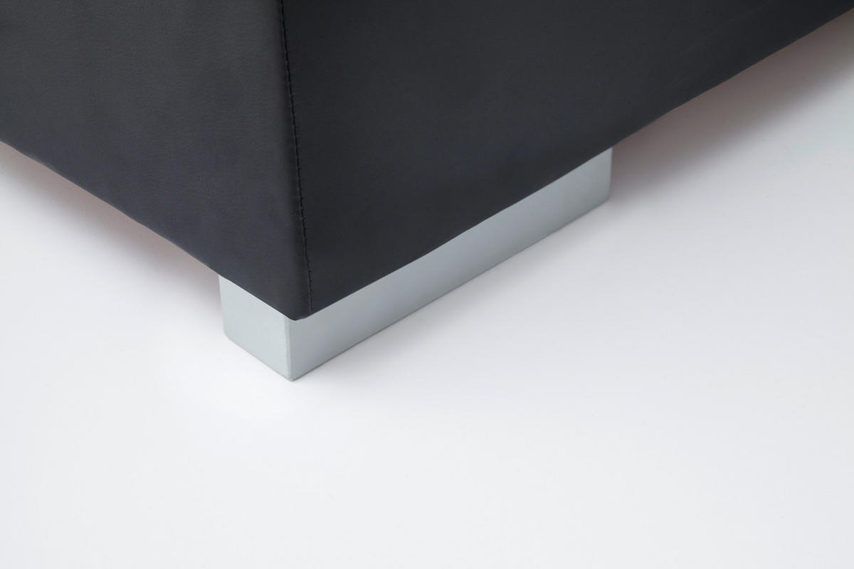 BOXBETT 180/200 cm  in Schwarz  - Edelstahlfarben/Schwarz, MODERN, Kunststoff/Textil (180/200cm) - Livetastic